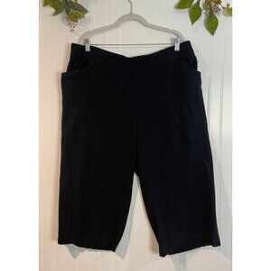 Lane Bryant Womens Black Cotton Rayon Elastic Waist Short Size 18